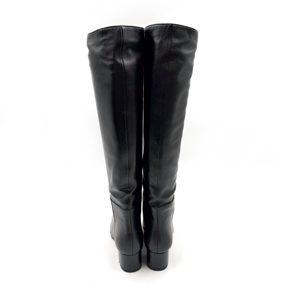STAUD Black Leather Over-the-Knee Block Heel Boots - Picture 8 of 12